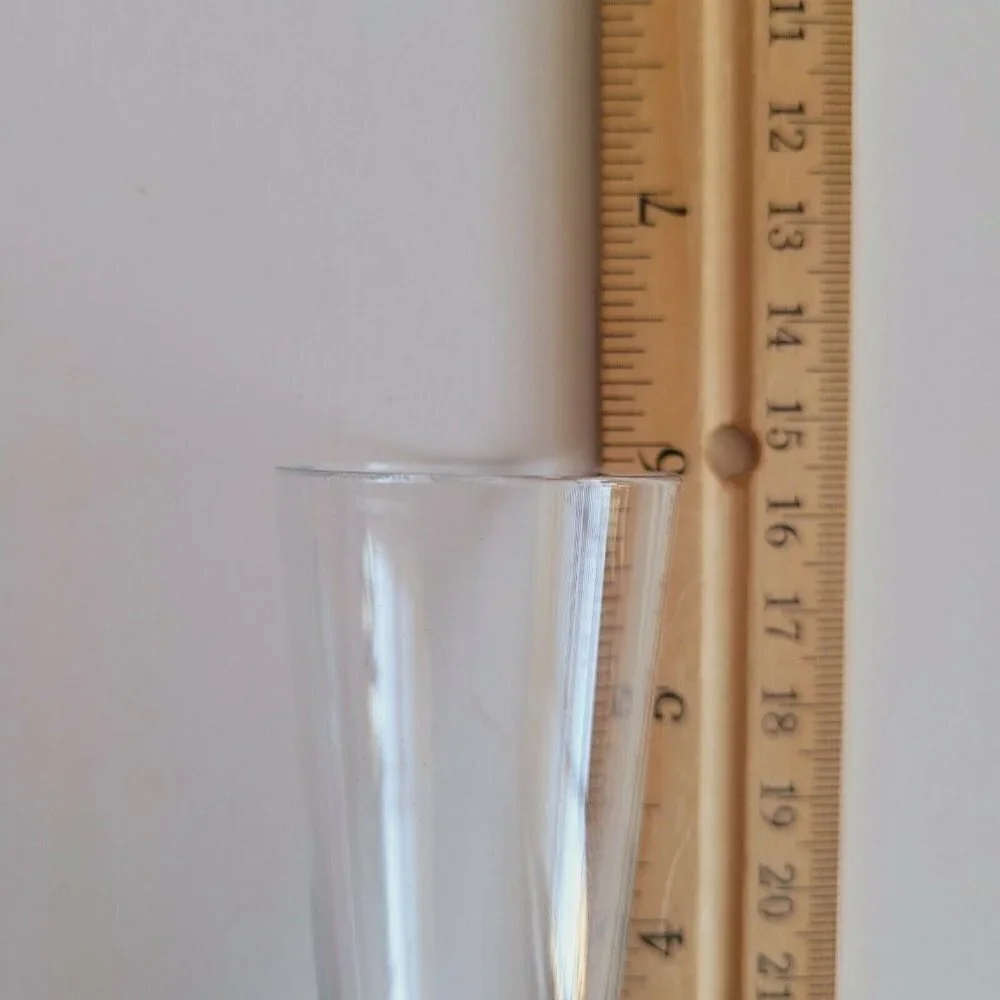 Vintage Amethyst Bubble Base Blown Glass Vase Narrow Mid Century Modern Smooth